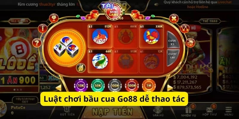 Luật chơi bầu cua Go88 dễ thao tác